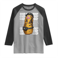 Funny Burnt Peanut Goop Raglan Shirt Burnt Corn Meme Viral Humor