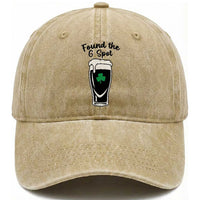 Funny St Patrick’s Day Beer Washed Cotton Baseball Cap Found The G Spot