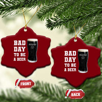 Irish Shamrock Beer Ceramic Ornament Bad Day To Be A Beer