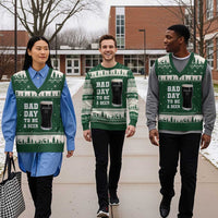 Irish Shamrock Beer V-Neck Knit Sweater Vest Bad Day To Be A Beer