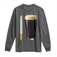 Irish Shamrock Beer Smoking Pub Drinking Humor Long Sleeve Shirt