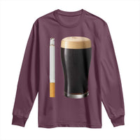 Irish Shamrock Beer Smoking Pub Drinking Humor Long Sleeve Shirt
