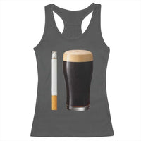 Irish Shamrock Beer Smoking Pub Drinking Humor Racerback Tank Top