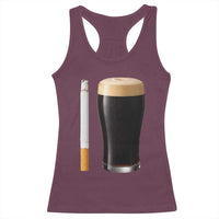 Irish Shamrock Beer Smoking Pub Drinking Humor Racerback Tank Top