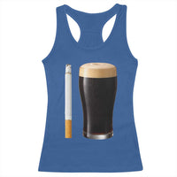 Irish Shamrock Beer Smoking Pub Drinking Humor Racerback Tank Top