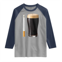 Irish Shamrock Beer Smoking Pub Drinking Humor Raglan Shirt