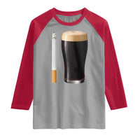 Irish Shamrock Beer Smoking Pub Drinking Humor Raglan Shirt