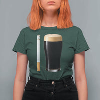 Irish Shamrock Beer Smoking Pub Drinking Humor T Shirt For Women