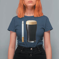 Irish Shamrock Beer Smoking Pub Drinking Humor T Shirt For Women