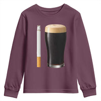 Irish Shamrock Beer Smoking Pub Drinking Humor Youth Sweatshirt