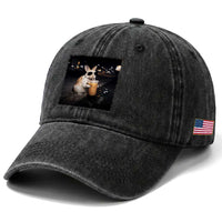 Funny Bunny Drinking Iced Coffee Washed Cotton Baseball Cap Animal Meme Viral Internet