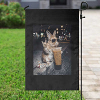 Funny Bunny Drinking Diet Coke Garden Flag Vintage 90s Graphic Meme