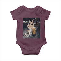 Funny Bunny Drinking Diet Coke Baby Onesie Vintage 90s Graphic Meme