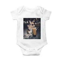 Funny Bunny Drinking Diet Coke Baby Onesie Vintage 90s Graphic Meme