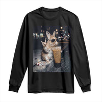 Funny Bunny Drinking Diet Coke Long Sleeve Shirt Vintage 90s Graphic Meme