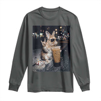 Funny Bunny Drinking Diet Coke Long Sleeve Shirt Vintage 90s Graphic Meme