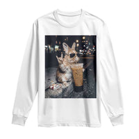 Funny Bunny Drinking Diet Coke Long Sleeve Shirt Vintage 90s Graphic Meme