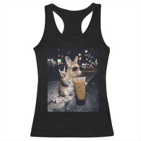 Funny Bunny Drinking Diet Coke Racerback Tank Top Vintage 90s Graphic Meme