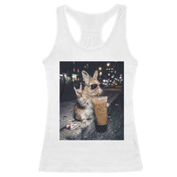 Funny Bunny Drinking Diet Coke Racerback Tank Top Vintage 90s Graphic Meme