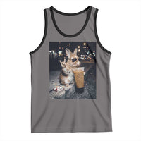 Funny Bunny Drinking Iced Coffee Tank Top Vintage 90s Graphic Meme TS14