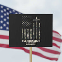 Send Barron Protest Sign Vintage American Flag Camo Hashtag Protest Meme