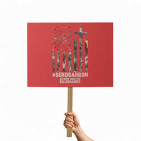 Send Barron Protest Sign Vintage American Flag Camo Hashtag Protest Meme