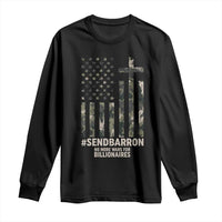 Send Barron Long Sleeve Shirt Vintage American Flag Camo Hashtag Protest Meme