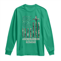 Send Barron Long Sleeve Shirt Vintage American Flag Camo Hashtag Protest Meme