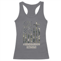 Send Barron Racerback Tank Top Vintage American Flag Camo Hashtag Protest Meme