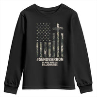 Send Barron Youth Sweatshirt Vintage American Flag Camo Hashtag Protest Meme