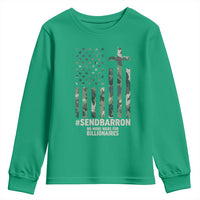 Send Barron Youth Sweatshirt Vintage American Flag Camo Hashtag Protest Meme