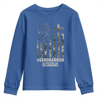 Send Barron Youth Sweatshirt Vintage American Flag Camo Hashtag Protest Meme