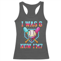 I Was 6 Now I'm 7 Racerback Tank Top Baseball Ice Cream Drip Number 67 Player 67th Birthday