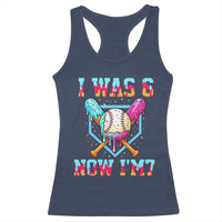 I Was 6 Now I'm 7 Racerback Tank Top Baseball Ice Cream Drip Number 67 Player 67th Birthday