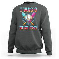 I Was 6 Now I'm 7 Sweatshirt Baseball Ice Cream Drip Number 67 Player 67th Birthday