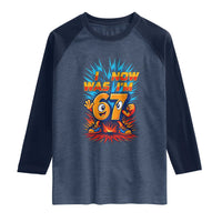 I Was 6 Now I'm 7 Italian Brainrot Meme Gift for Boy Kid Raglan Shirt