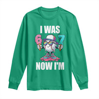 I Was 6 Now I'm 7 Long Sleeve Shirt Baseball Ice Cream Drip Number 67 Player
