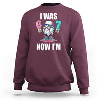 I Was 6 Now I'm 7 Sweatshirt Baseball Ice Cream Drip Number 67 Player