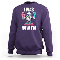 I Was 6 Now I'm 7 Sweatshirt Baseball Ice Cream Drip Number 67 Player