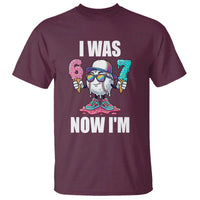 I Was 6 Now I'm 7 T Shirt Baseball Ice Cream Drip Number 67 Player