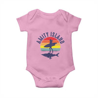 Amity Island Baby Onesie Retro Surfing Board Humor - Wonder Print Shop