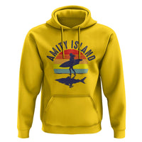 Amity Island Hoodie Retro Surfing Board Humor - Wonder Print Shop