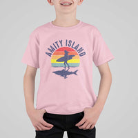 Amity Island T Shirt For Kid Retro Surfing Board Humor - Wonder Print Shop