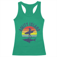Amity Island Racerback Tank Top Retro Surfing Board Humor - Wonder Print Shop