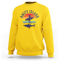 Amity Island Sweatshirt Retro Surfing Board Humor - Wonder Print Shop