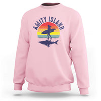 Amity Island Sweatshirt Retro Surfing Board Humor - Wonder Print Shop