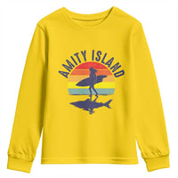 Amity Island Youth Sweatshirt Retro Surfing Board Humor - Wonder Print Shop