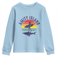 Amity Island Youth Sweatshirt Retro Surfing Board Humor - Wonder Print Shop