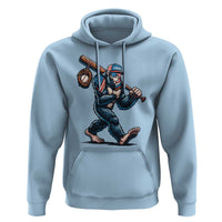 Funny Bigfoot Baseball Hoodie Sasquatch American Flag Ice Cream - Wonder Print Shop