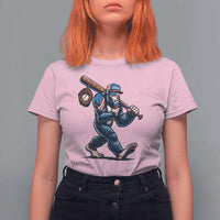 Funny Bigfoot Baseball T Shirt For Women Sasquatch American Flag Ice Cream - Wonder Print Shop